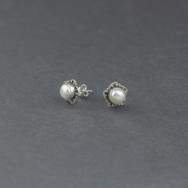 Srebrne sztyfty z perłami