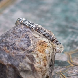 Srebrna bransoletka ze złotem 18K