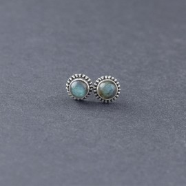 Srebrne sztyfty z labradorytem