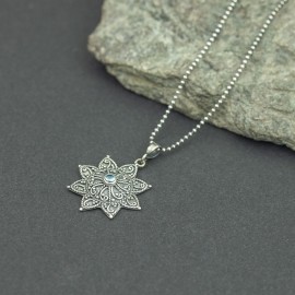 Srebrny naszyjnik z topazem