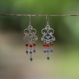 Srebrne kolczyki w orientalnym stylu