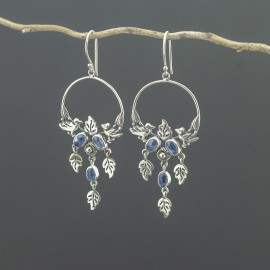 Srebrne kolczyki z kyanitem