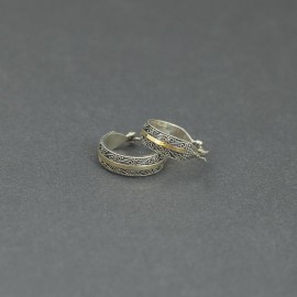 Srebrne kolczyki ze złotem 18K