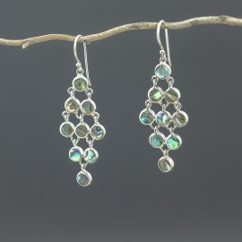 Srebrne kolczyki z muszlą paua