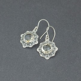 Srebrne kolczyki z cytrynem