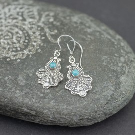 Srebrne kolczyki z turkusem
