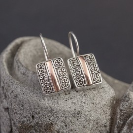 Srebrne kolczyki ze złotem 18K