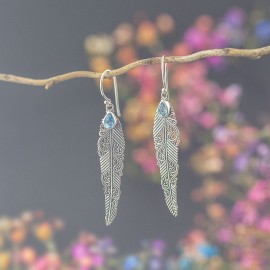 Srebrne kolczyki z topazem