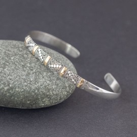 Srebrna bransoletka ze złotem 18K