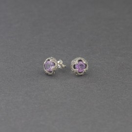 Srebrne sztyfty z ametystem