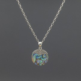 Dwustronny wisiorek z muszlą paua