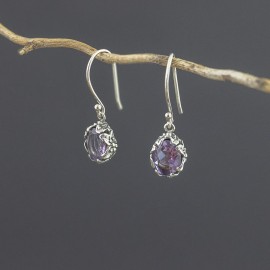 Srebrne kolczyki z ametystem
