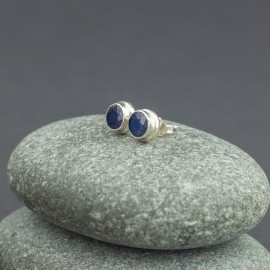 Srebrne sztyfty z szafirem