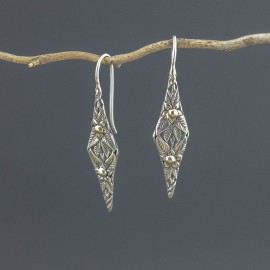 Srebrne kolczyki ze złotem 18K