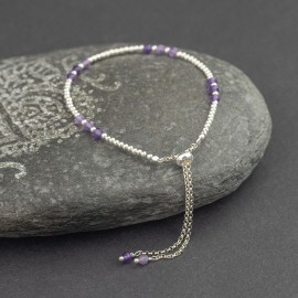 Srebrna bransoletka z ametystem