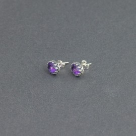 Srebrne sztyfty z ametystem