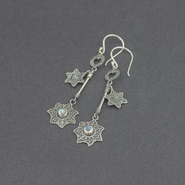 Srebrne kolczyki z kamieniem księżycowym