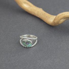 Srebrny pierścionek z muszlą paua