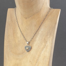 Srebrny wisiorek serce ze złotem 18K