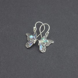 Srebrne kolczyki z muszlą paua