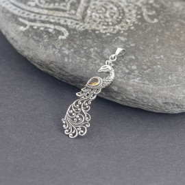 Srebrny wisiorek z cytrynem