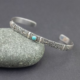 Srebrna bransoletka z turkusem