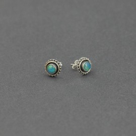 Srebrne sztyfty z opalem australijskim