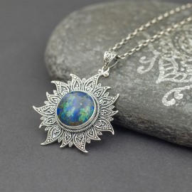 Srebrny wisior z azurytem