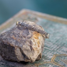 Srebrna bransoletka ze złotem 18K