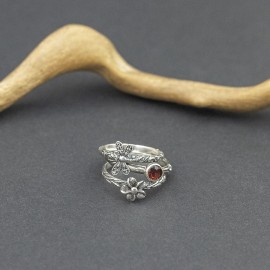 Zestaw pierścionków z granatem (rozm.16)