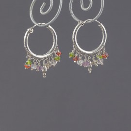 Srebrne kolczyki z kamieniami naturalnymi