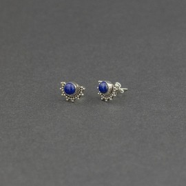 Srebrne sztyfty z lapisem lazuli