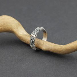 Srebrna obrączka ze złotem 18K