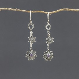 Srebrne kolczyki z ametystem