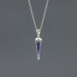 Srebrny wisiorek z fluorytem