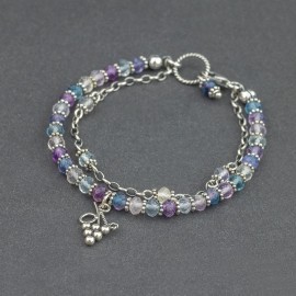 Srebrna bransoletka z fluorytem