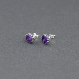 Srebrne sztyfty z ametystem