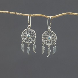 Srebrne kolczyki z błękitnym topazem