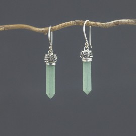 Srebrne kolczyki z awenturynem