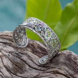 Srebrna bransoleta z muszlą paua