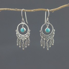 Srebrne kolczyki z turkusem