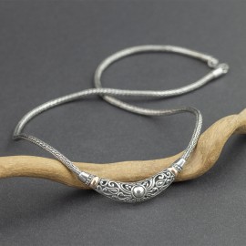 Srebrny naszyjnik ze złotem 18K