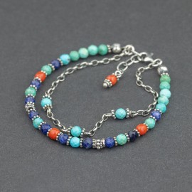 Srebrna bransoletka w stylu etno