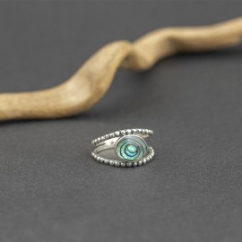 Srebrny pierścionek z muszlą paua