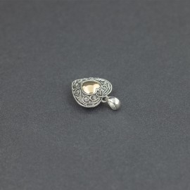 Srebrny wisiorek serce ze złotem 18K