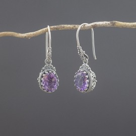 Srebrne kolczyki z ametystem