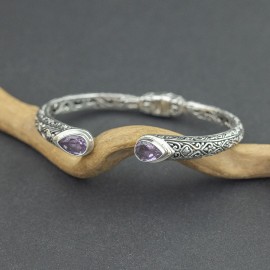 Srebrna bransoletka z ametystem