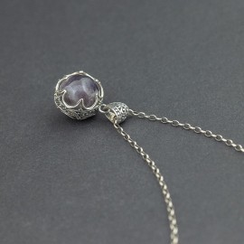 Srebrny wisiorek z ametystem