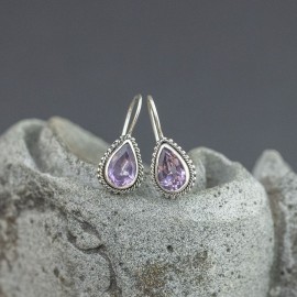 Srebrne kolczyki z ametystem