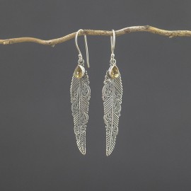 Srebrne kolczyki z cytrynem